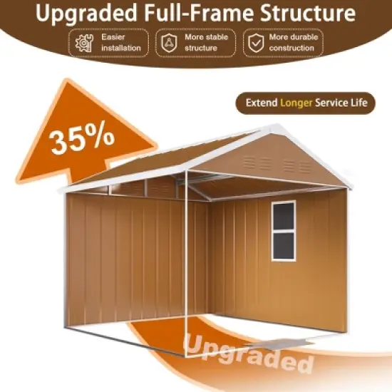 MOEPISY 6X4 FT Heavy Duty Metal Storage Shed with Windows, Lockable Door and Ventilation, Weatherproof image {9}