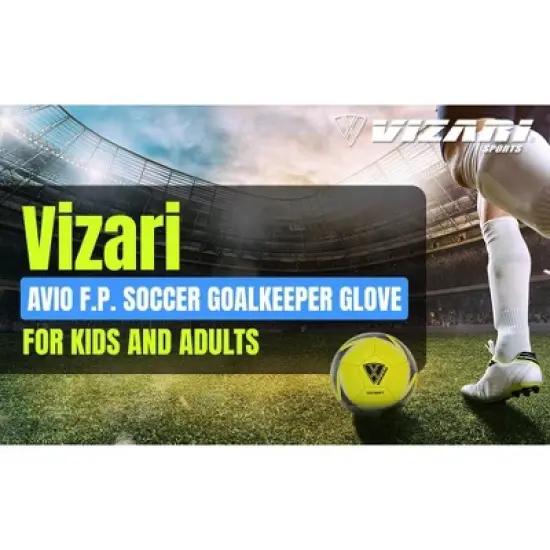 Vizari Avio F.P. Soccer Goalkeeper Goalie Gloves - Optimal Grip for All Skill Levels - Non-Slip Receiver Gloves for Kids and Adults, Ideal for Soccer Training and Matches image {7}