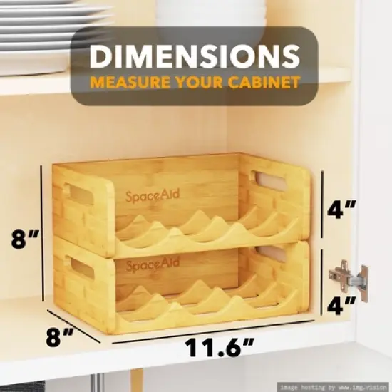 Water Bottle Organizer with Labels for Kitchen and Pantry,2 Pack 3-Slot, Hold 6 Bottles image {3}