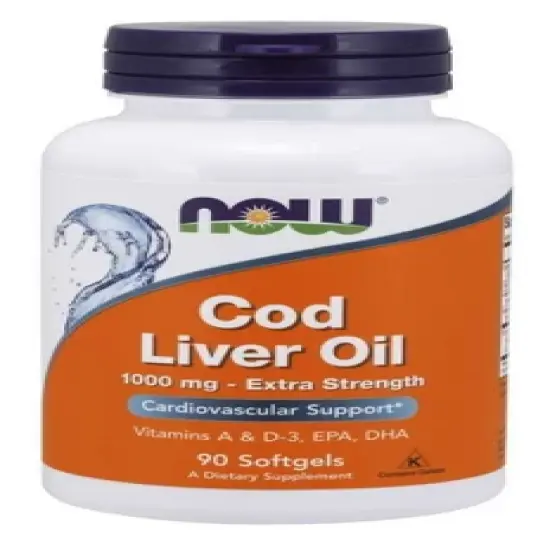 Cod Liver Oil 1000 mg Extra Strength by Now Foods  -  90 Softgel image {2}