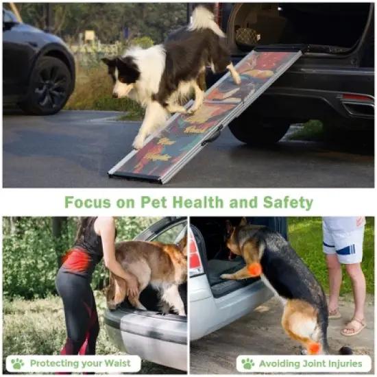 Sandinrayli Retractable Dog Car Ramp, Telescoping Dog Steps for Trucks SUV image {6}