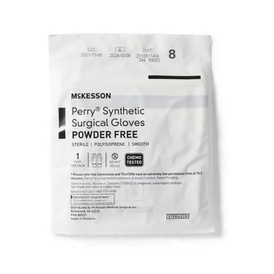 McKesson Perry Performance Plus Polyisoprene Surgical Glove Standard Cuff Length SIZE 8 image {1}