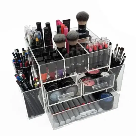 OnDisplay Amara 3 Drawer Tiered Acrylic Makeup/Jewelry Organizer image {3}