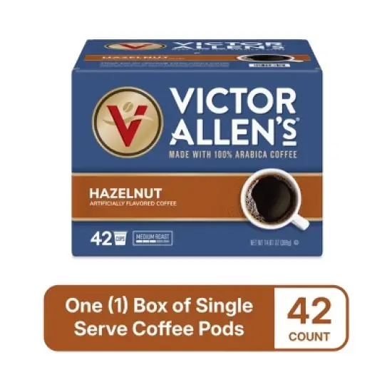 Victor Allen's Coffee Hazelnut Flavored, Medium Roast, 42 Count, Single Serve Coffee Pods for Keurig K-Cup Brewers image {2}