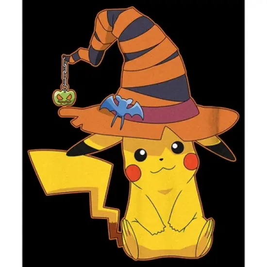Boy's Pokemon Halloween Pikachu Witch Hat T-Shirt image {1}