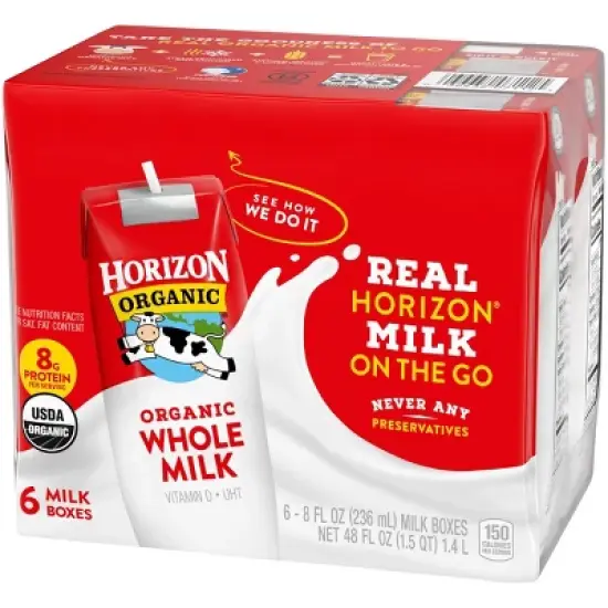 Horizon Organic Whole Milk - 6pk/8 fl oz Boxes image {5}