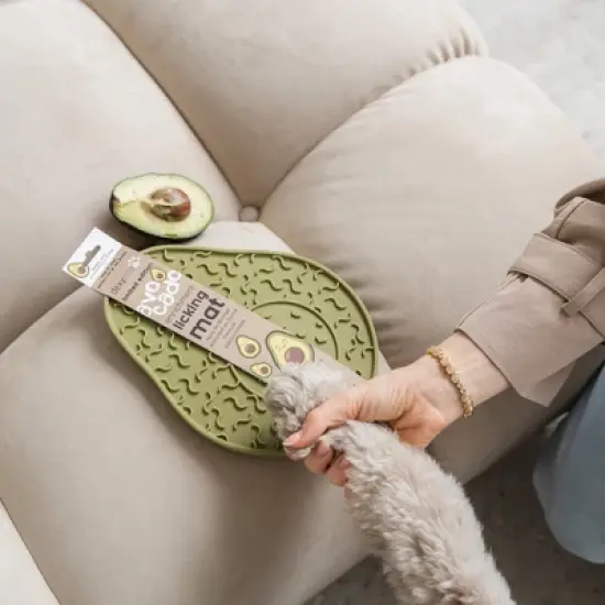 Dexypaws Enrichment Lick Mat: Avocado - Grooved Dog Feeding Pad image {6}