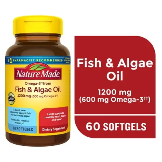 Nature Made Fish Oil Algae Blend Softgels - 60ct image {7}