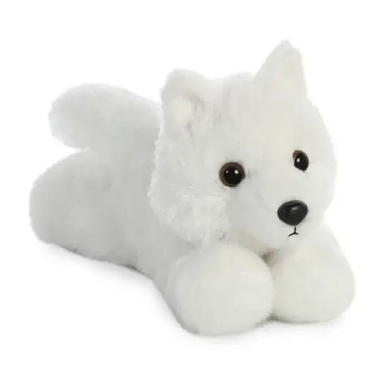 Aurora Mini Flopsie 8" Wolf White Stuffed Animal image {1}