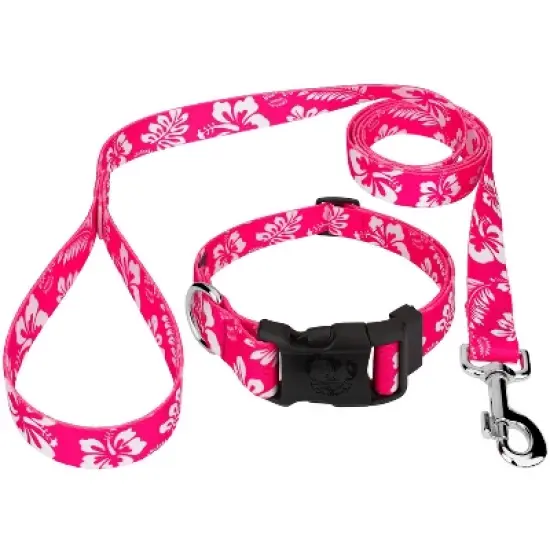 Country Brook Petz Pink Hawaiian Deluxe Dog Collar and Leash image {7}