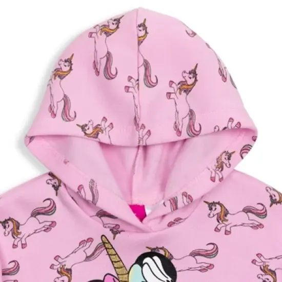 Disney Minnie Mouse Girls Fleece Pullover Hoodie and Pants Outfit Set Little Kid  image {4}