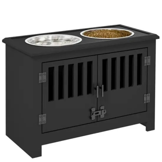 Kumasinova Large Dog Food Storage Container,Elevated Dog Bowls with Storage Cabinet Containing Large 37L Capacity,Raised Dog Bowl Stand image {5}