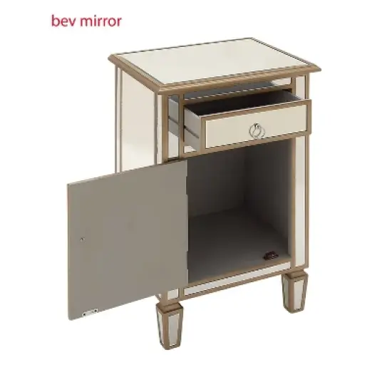 Small Glam Glass Mirrored Cabinet Beige - Olivia & May image {6}