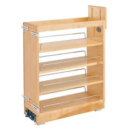 Rev-A-Shelf 448-BCBBSC 448 Series Kitchen Pullout Cabinet Organizer with Shelves for Kitchen Base Cabinets, Natural Wood image {6}