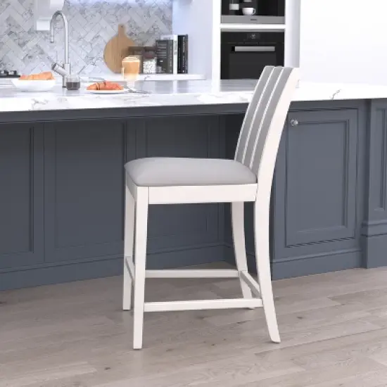 Iris Wood Counter Height Stool White - Hillsdale Furniture image {4}