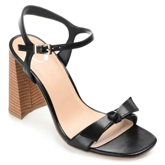 Journee Collection Womens Dianne Tru Comfort Foam Open Square Toe Stacked Heel Sandals image {9}