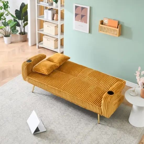 The straight-row white Polyester sofa with throw pillows, featuring a minimalist style, is suitable for the living room and study image {3}