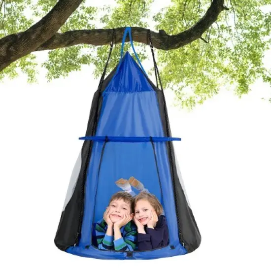 Costway 40'' Kids Hanging Chair Swing Tent Set Hammock Nest Pod Seat image {10}