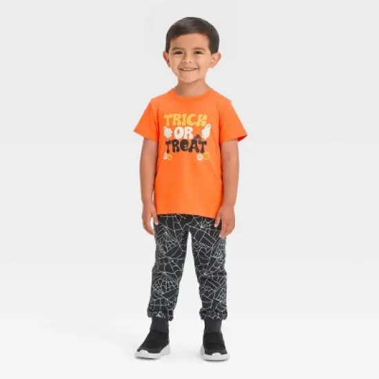 Toddler Boys' Halloween Fleece Jogger Pants Set - Cat & Jack&trade; Black image {3}