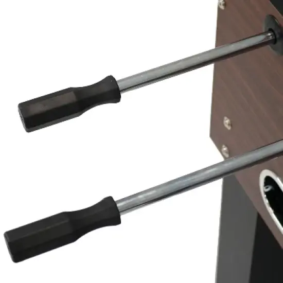 Sunnydaze Indoor Classic Faux Wood Foosball Soccer Game Table with Manual Scorers and Folding Drink Holders - 5' image {4}