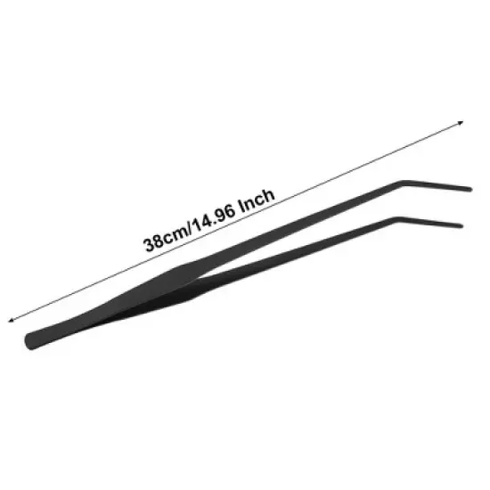 Unique Bargains Aquarium Tweezers Stainless Steel Tweezers for Plants Pets Black 1Pcs image {3}