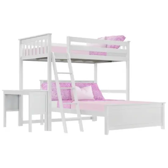 Max & Lily L-Shaped Twin over Full Bunk Bed with Desk image {5}
