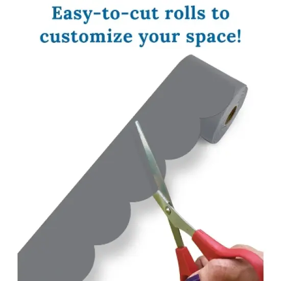 Carson Dellosa Education 65' Steel Gray Rolled Scalloped Bulletin Board Borders (1 roll) image {3}