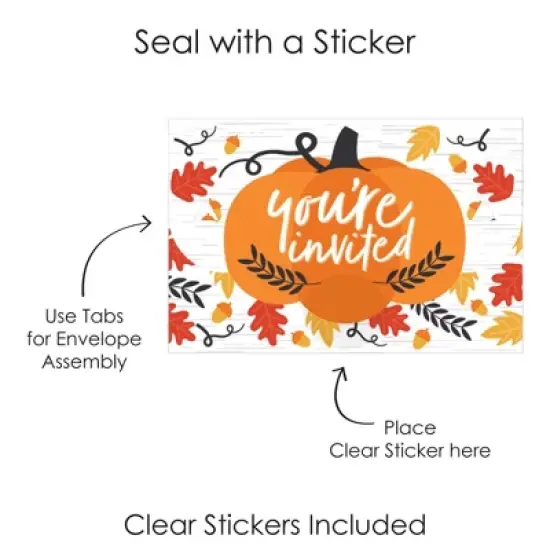 Big Dot of Happiness Fall Pumpkin - Fill-In Cards - Halloween or Thanksgiving Party Fold and Send Invitations - Set of 8 image {5}