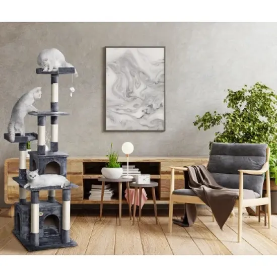 Go Pet Club 67" Classic Cat Tree Condo Furniture with Sisal Scratching Posts F204 image {2}