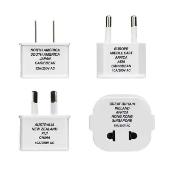 Travel Smart Polarized 12W Power Adapter Plug 4pc Set image {12}