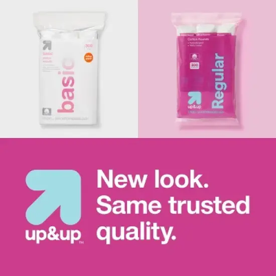 Basic Cotton Rounds Nail Polish and Makeup Remover Pads - 300ct/3pk - up&up&trade; image {3}