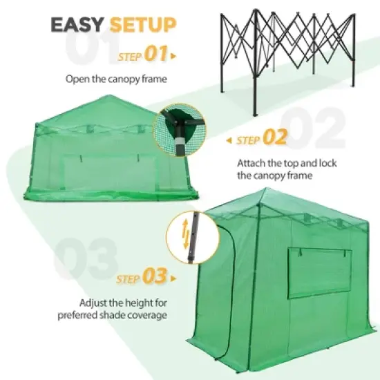EAGLE PEAK Lean-to Portable Walk-in Greenhouse image {1}