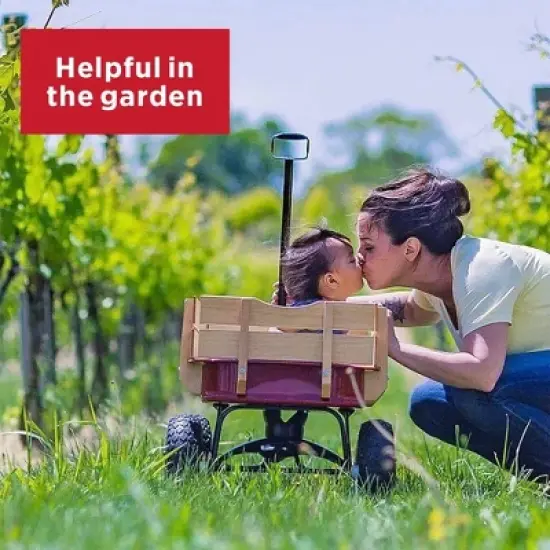 Radio Flyer Town and Country Wooden Wagon Kids Ride-On image {1}