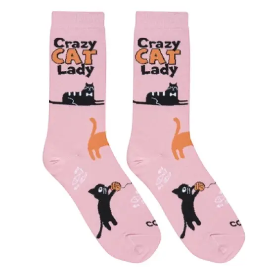 Cool Socks, Crazy Cat Lady, Funny Novelty Socks, Adult, Medium image {3}