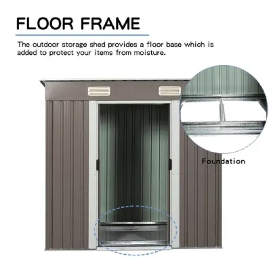 6ft x 4ft Outdoor Metal Storage Shed image {6}