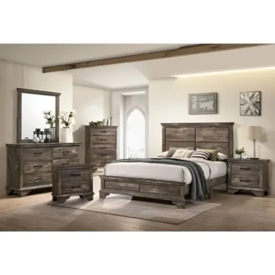 6pc Jacobia Rustic Bedroom Set Gray - HOMES: Inside + Out image {1}