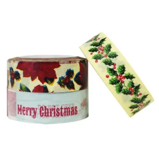 Wrapables Happy Holidays Washi Masking Tape (Set of 3) image {2}