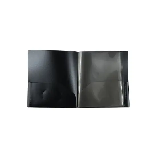 JAM Paper 10-Pocket Heavy Duty Folders Black 3/Pack (389MP10blc) 389MP10BLC image {1}