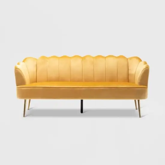 Reitz Modern Glam Velvet Channel Stitch 3 Seater Shell Sofa - Christopher Knight Home image {12}