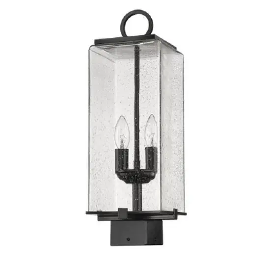 Sana Outdoor Aluminum Fixture - 2 Bulbs, Dimmable, Wet Rated, 7"W x 20"H, Matte Black image {2}