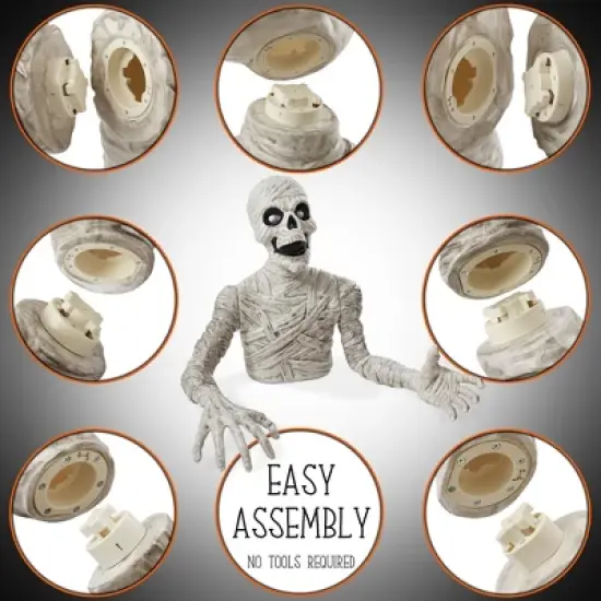 BOO BOX 36"  Groundbreaking Mummy - Scary Outdoor Halloween Decorations for Porch or Yard image {3}