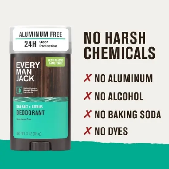 Every Man Solid Deodorant Jack Sea Salt + Citrus - 3oz image {7}