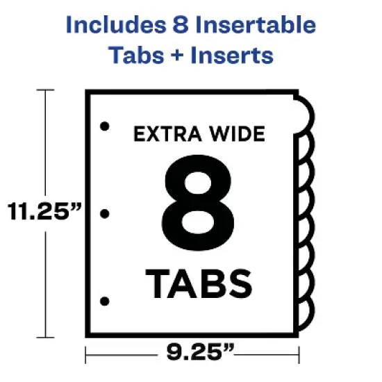 Avery Plastic 8-Tab Dividers with Pockets, Style Edge (11293) image {2}