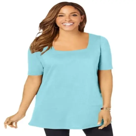 Jessica London Women&rsquo;s Plus Size Square Neck Tunic image {8}