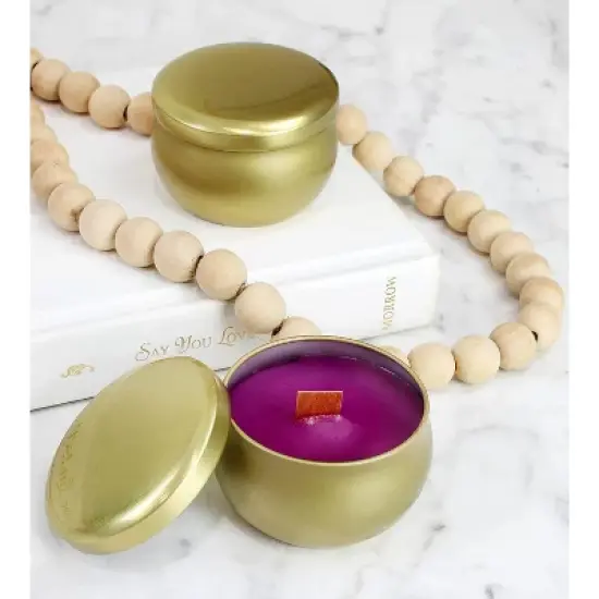 Darware Metallic Gold Candle Tins 12pk; European Style Containers for Storage, Parties, Weddings, Jewelry, Candy and Tea Stash image {1}