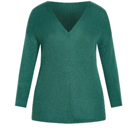 Women's Plus Size Primrose Sweater - teal green | AVENUE image {3}