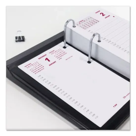 Daily Calendar Pad Refill, 6 x 3.5, White/Burgundy/Gray Sheets, 12-Month (Jan to Dec): 2026 image {1}