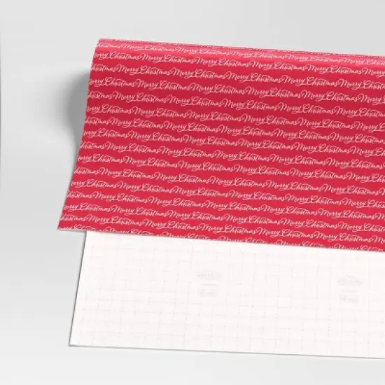 40" 220 sq ft Christmas Roll Wrap Merry Christmas on Red - Wondershop&trade; image {2}