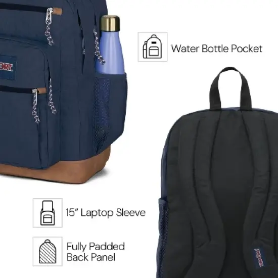 Cool Backpack, with 15-inch Laptop Sleeve - Large Computer Bag Rucksack with 2 Compartments, Ergonomic Straps, Black image {2}