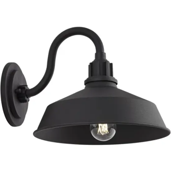 Franklin Iron Works Arnett Rustic Outdoor Wall Light Fixture Black Gooseneck Arm 10 1/2" for Post Exterior Barn Deck House Porch Yard Posts Patio Home image {7}